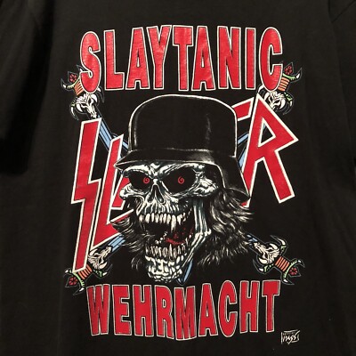 Vintage Slayer Slaytanic Wehrmacht Shirt XL World Sacrifice Tour
