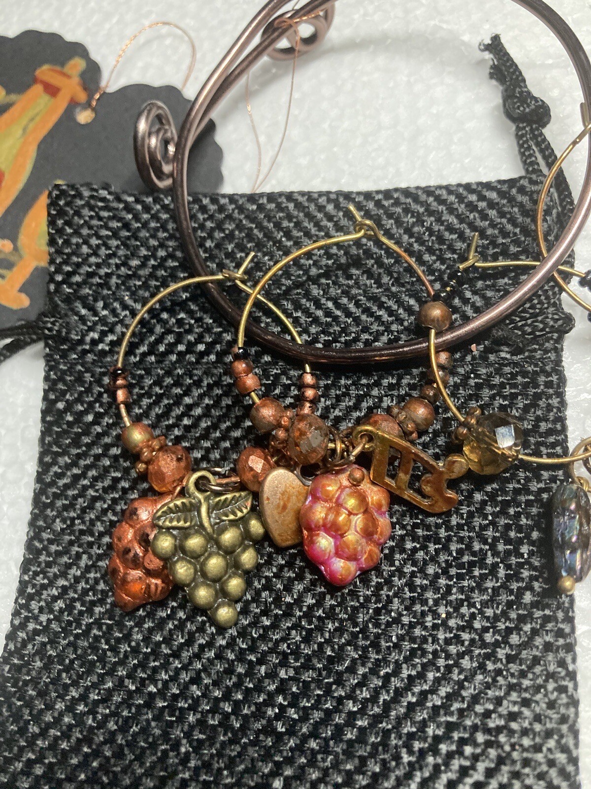 VINTAGE WINE GLASS CHARMS (Set 4) eBay