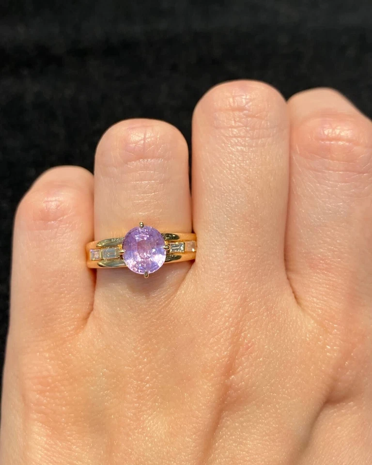 Gorgeous sapphire round cut stone ring engagement ring wedding ring gift for her - Image 3 of 4