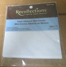 Recollections FOAM Adhesive MINI CIRCLES 4 Scrapbooking Crafts 264 Pcs 1/4" Pkg