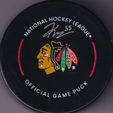BECKETT KEVIN KORCHINSKI SIGNED CHICAGO BLACKHAWKS REAL GAME MODEL PUCK 1W299177