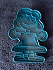 Vtg Lucy (Peanuts) Plastic Cookie Cutter-Blue-Arms Spread-4.75 in=Nice