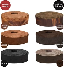 European Leather Works - Buffalo Belt Blanks 8-10 oz (3-4mm) 40-60" Leather