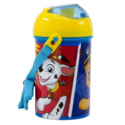 Paw Patrol Pop Up Trinkflasche mit Halskordel zum einfachen Tragen Schule 450ml