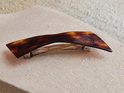 Vtg MADE IN FRANCE Faux Tortoise Shell Modernist Hair Clip  display picture 1