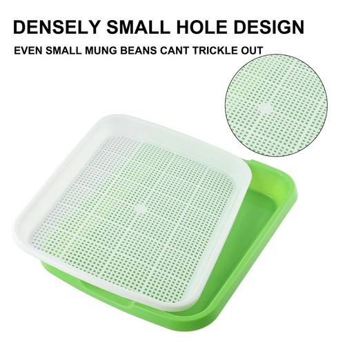 New Sprout Tray With Grid Soil-Hydroponic Bean Sprout Plate With Cover - Foto 11 di 24