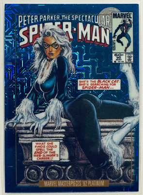 2024 Marvel Masterpieces '92 BLUE TRAXX VARIANT COVER #05-V 5-V Black Cat 1:24