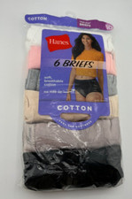 Hanes Tagless Briefs Pack of 6 100 Cotton Women's Size 10