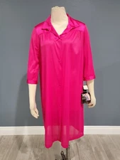 VANITY FAIR Vintage NWT Pink Button Down Nightgown S