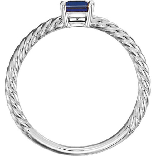 Mother's Family Ring Sterling Silver 1-5 Square Birthstones, Mothers Day Ring - Picture 4 of 12