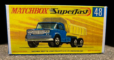 Matchbox Lesney Superfast No 48 DODGE DUMPER TRUCK Empty Repro G  Box