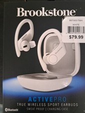 Brookstone Activepro Sports fit Earbuds White BSTWS17WH New