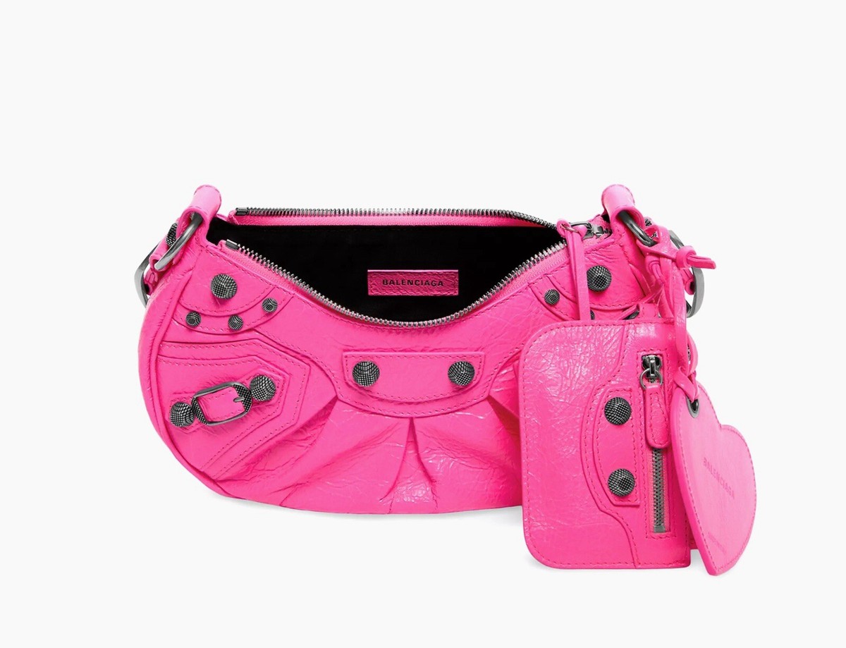 Balenciaga Le Cagole Xs Leather Shoulder Bag Women's Pink NEW