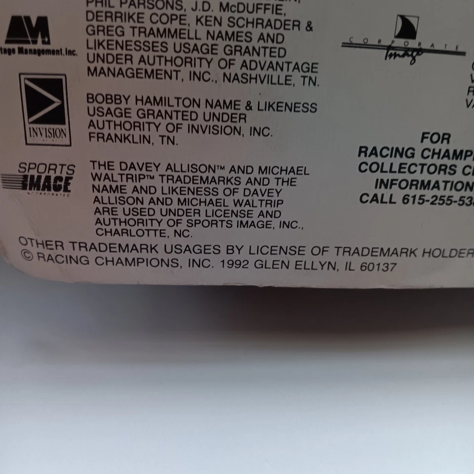 Kyle Petty 1991 #42 Mello Yello Nascar Diecast 1/64 Tarjeta al revés Foto 4 de 4