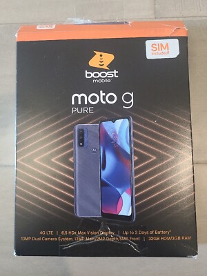 Boost Mobile Motorola Moto G Pure 32GB Memory 6.5'' Display 13 MP Camera **NO SIM