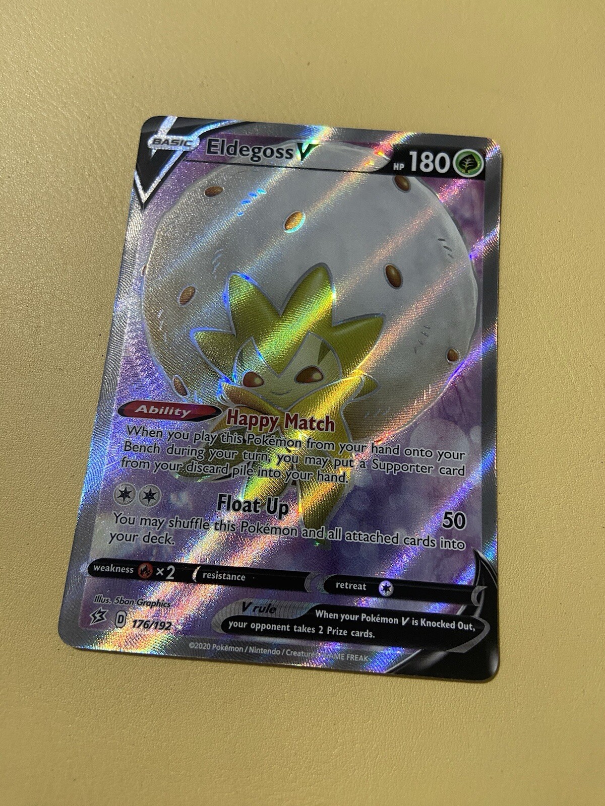 Eldegoss V 176/192 Pokemon TCG Rebel Clash Full Art Ultra Rare NM