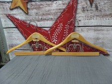 2 VINTAGE 16" SETWELL LADIES COMBINATION HEAVY DUTY WOODEN SUIT HANGERS