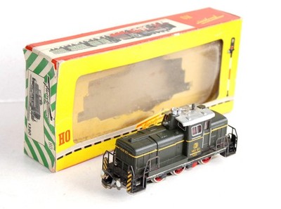 FLEISCHMANN 1380 DIESEL YARD LOCOMOTIVE Co, DB V60 151, ENGINE + LIGHT OK