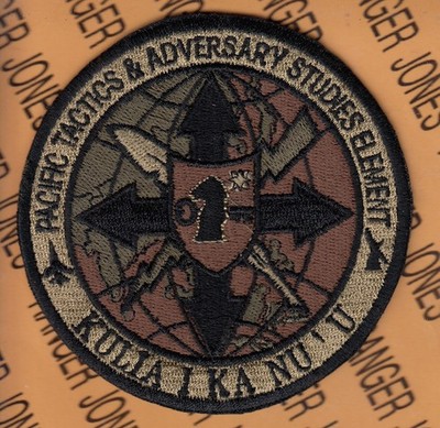 USAF Air Force Pacific Tactics Adversary Studies Element ~3.75'' OCP patch c/e