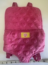 Build A Bear Pink Hearts Carrier Backpack Adjustable Straps