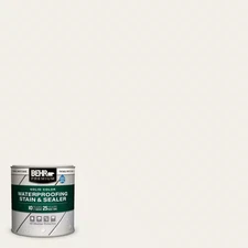 8 Oz. #SC-337 Pinto White Solid Color Waterproofing Exterior Wood Stain and Seal