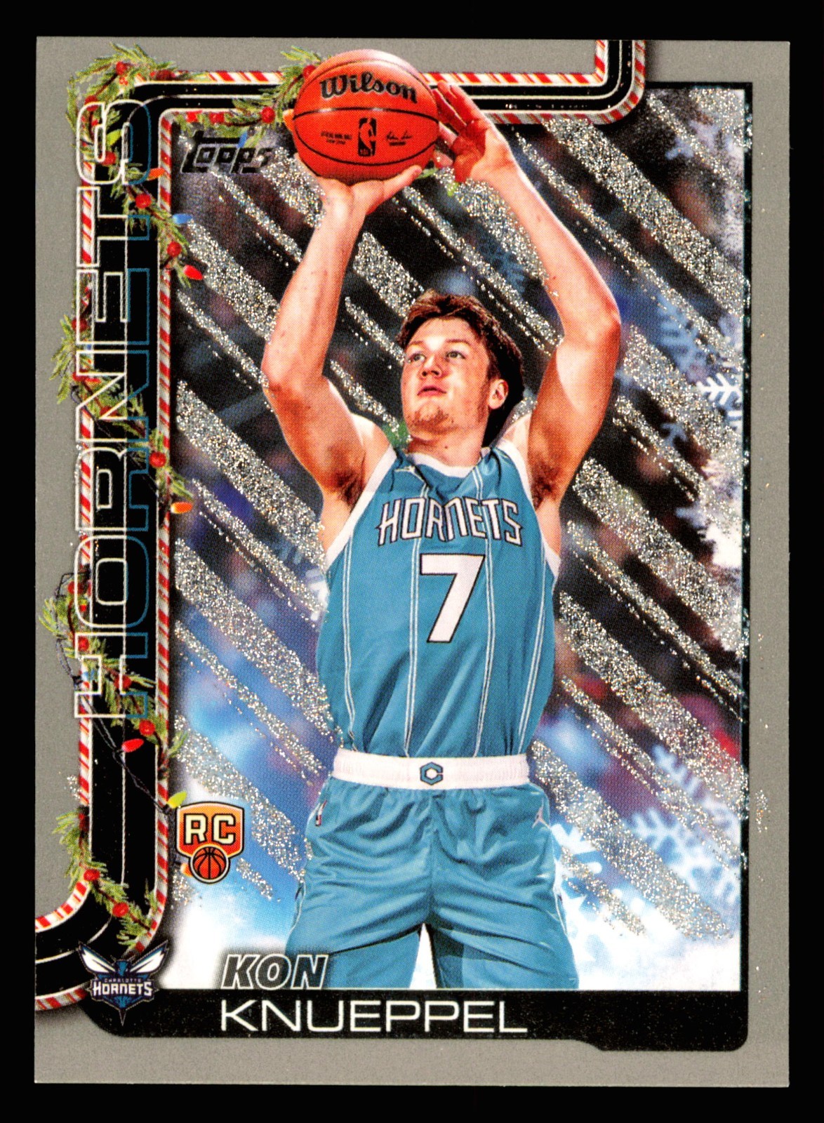 2025-26 Topps Holiday Kon Knueppel Silver Glitter RC #H164