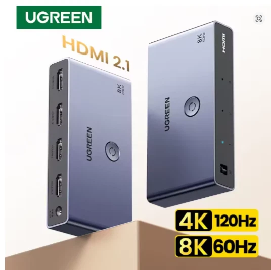 UGREEN HDMI 2.1 Interruptor 3 en 1 8K/60Hz 4K/120Hz con Control Remoto para Xbox PS5 Foto 4 de 4
