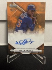 2023 Bowman Sterling Willy Fanas Auto Orange Refractor /75 SP NY Mets #PA-WF