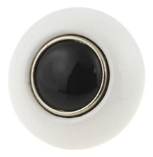  12 Pack 1-1/2" Ceramic Knob Black, White, and Chrome