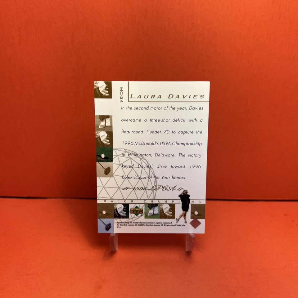 2003 Upper Deck Major Champions Laura Davies #MC-24 Rookie RC EX🦄 - Image 2 of 2