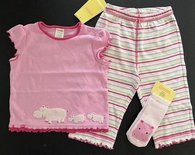 NWT Infants 12-18 Gymboree JUNGLE GYM Vintage  07 HIPPO 3-pc Set RARE!