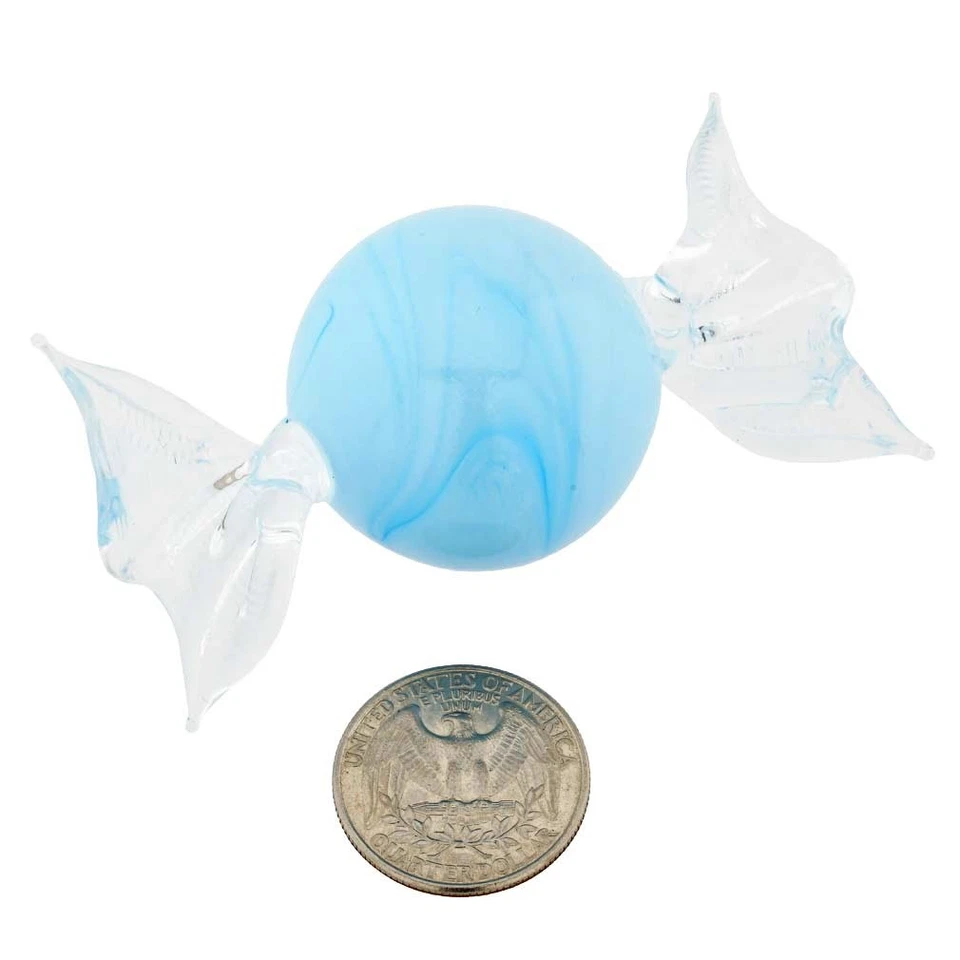 GlassOfVenice Murano Glass Round Candy - Sky Blue - Image 3 of 4