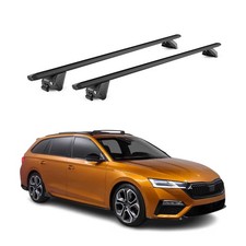 Dachträger Grundtäger für Skoda Octavia mk4 Kombi 2020-26 100kg Alu ABE Schwarz