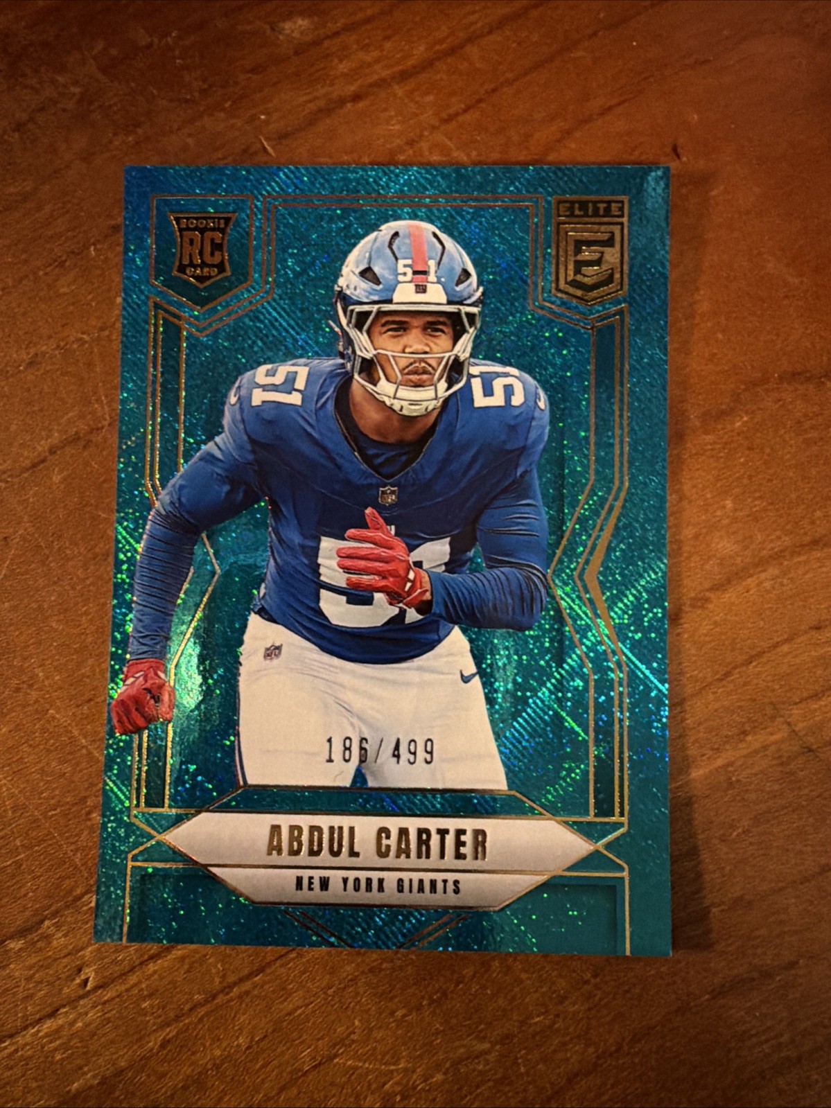 2025 Panini Donruss Elite Rookie Abdul Carter #111 Status Blue Sparkle /499 (RC)