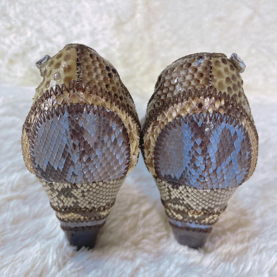 Prada Authentic Python Print Wedge Sandals Women'… - image 6