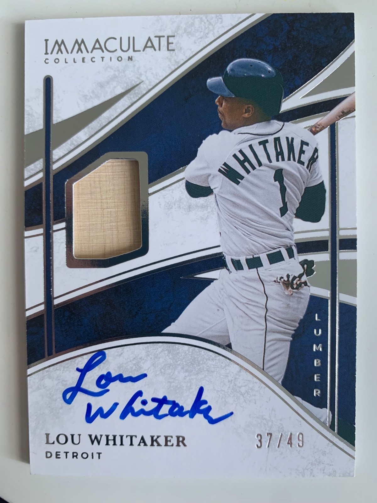 2026 Panini Immaculate auto bat LOU WHITAKER #ed 37/49! Detroit Tigers