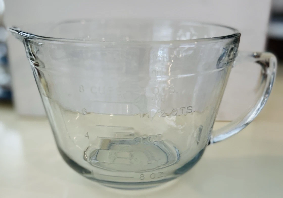 Vintage Anchor Hocking 8 Cup Glass Measuring Cup USA 2L Clear Large Capacity