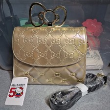 Loungefly Sanrio 50th Anniversary Metallic Gold Crossbody Bag Hello Kitty NWT