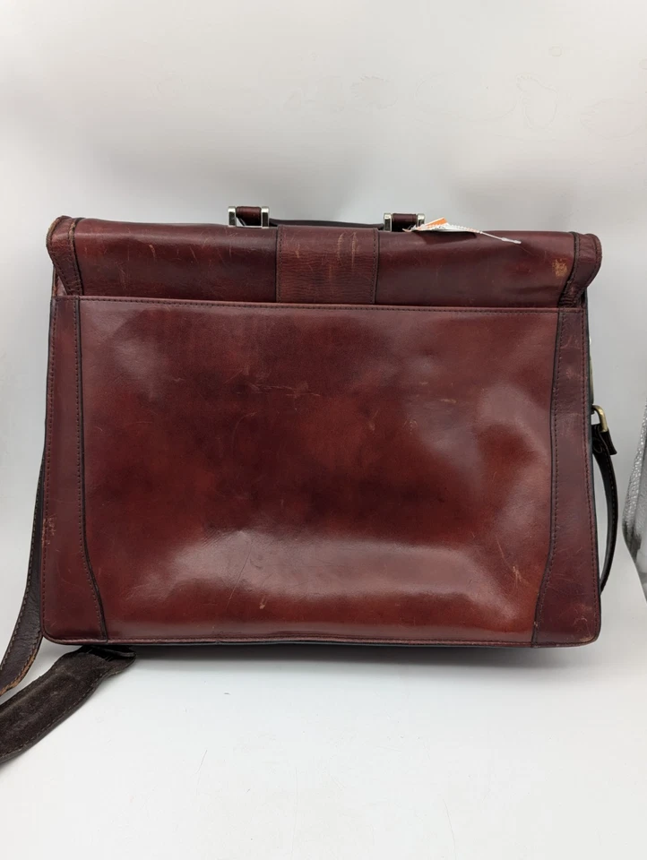 13"x17"BOSCA Oxblood Deep Burgundy Leather Briefcase with Shoulder Strap  - Image 3 of 4