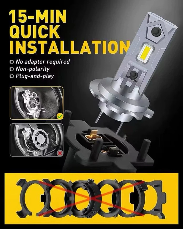 PACK DE 4 BOMBILLAS DE CONVERSIÓN DE FAROS LED TAMAÑO H7 DRL BLANCO Color lasfit Foto 4 de 4