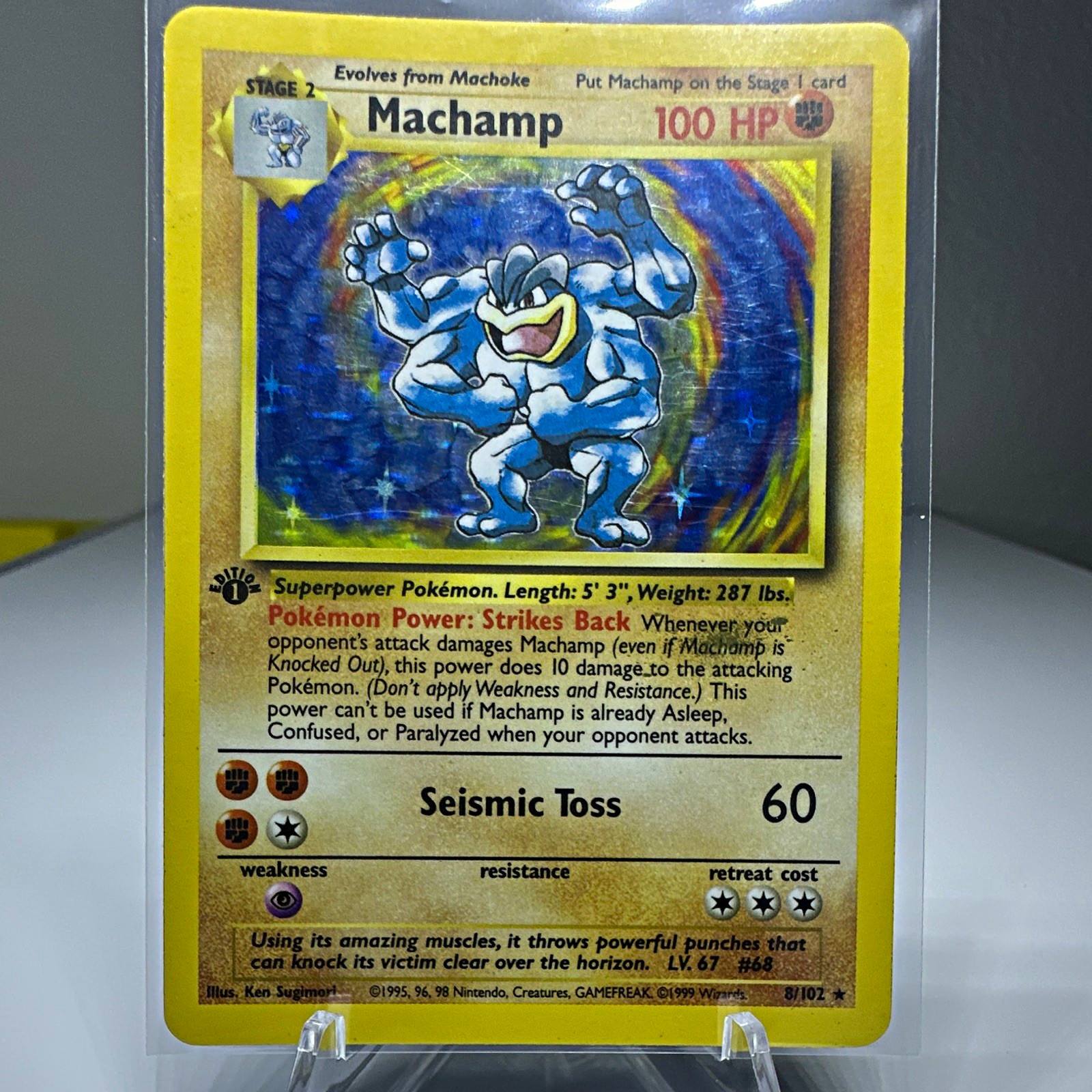 Machamp 8/102 Deck Exclusives 1st Edition Holo Rare 1999 Pokemon TCG MP/HP