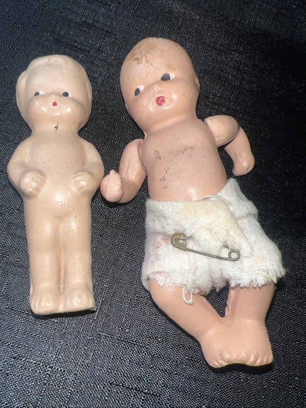 Mini Doll Lot Baby Articulated Arms Vintage Small Antique Paper Mache? Old