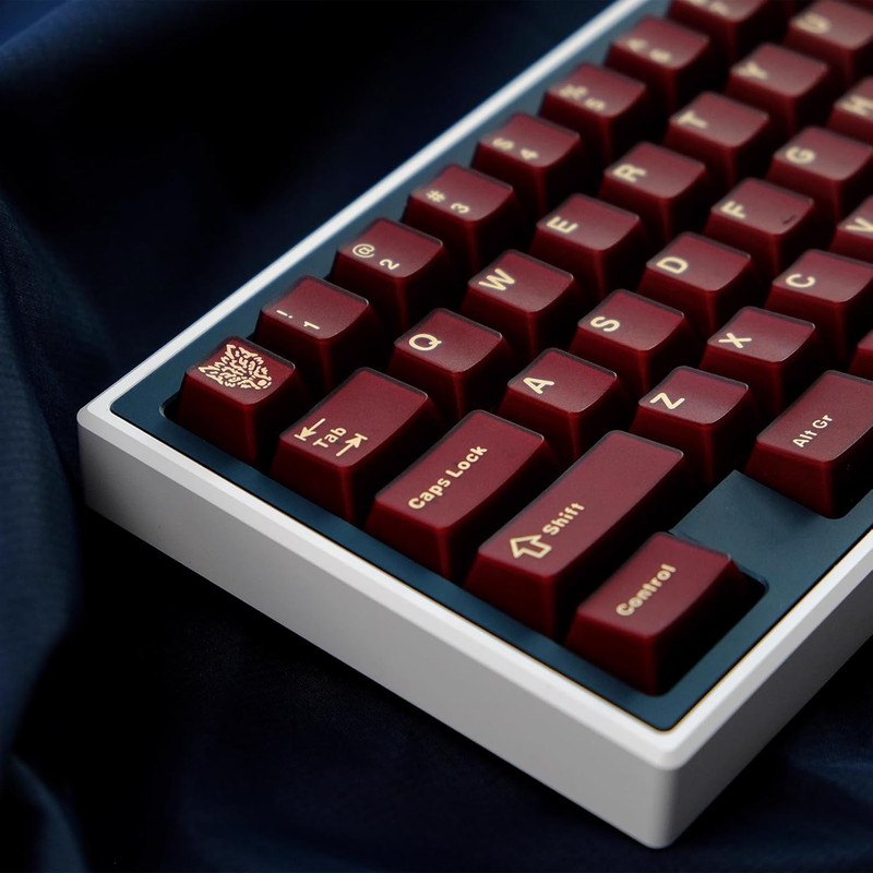114 Keys PBT Doubleshot Keycaps Cherry Profile Translucent Red Keycaps Set Fit