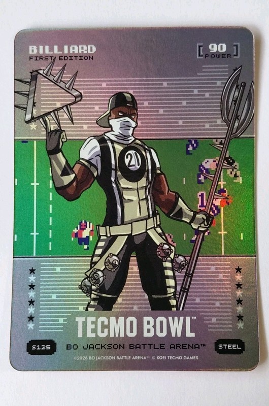 Bo Jackson Battle Arena Tecmo Bowl 2026 Billiard S125 Silver Battlefoil Steel