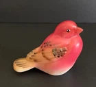 Fenton Pine Grosbeak Bird Figurine Opal Satin Hand Painted Signed D. Robinson