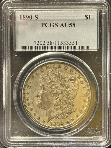1890-S San Francisco Morgan Silver Dollar $1 Coin PCGS Certified AU58