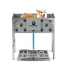 Foldable Elevated Dog Bathtub with Drain 300 lb Capacity Portable Pet Shower ...