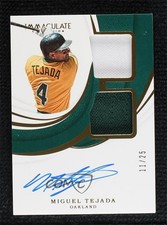 2019 Panini Immaculate Dual Materials Gold 11/25 Miguel Tejada #DMA-MT Auto im4
