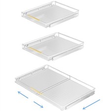 Expandable Pull Out Drawer 3Pack, Kitchen Cabinet Organizer Bottom-Mounted Sl...