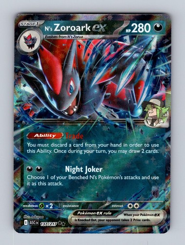 N's Zoroark ex 137/217 Double Rare Ascended Heroes Pokemon Holo